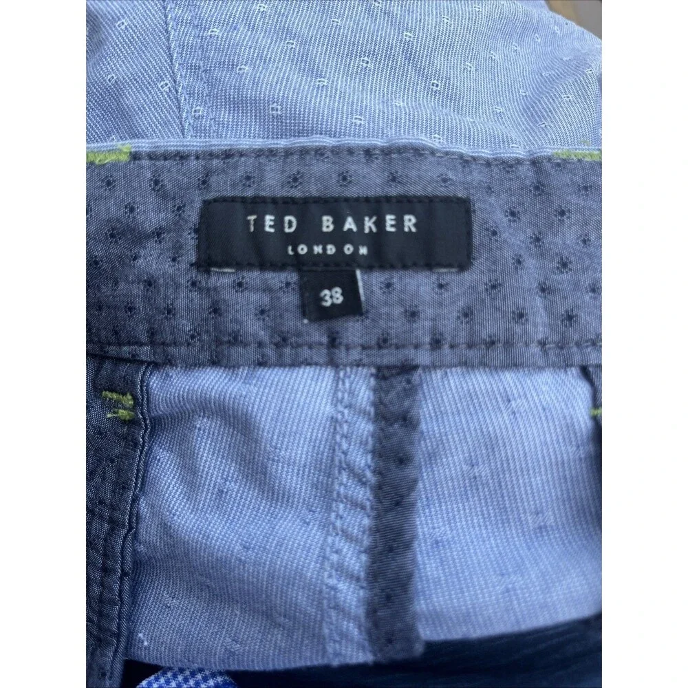 TED BAKER London Lot of 2 Men's Chino Shorts Flat Front Summer Wear Blue Size 38